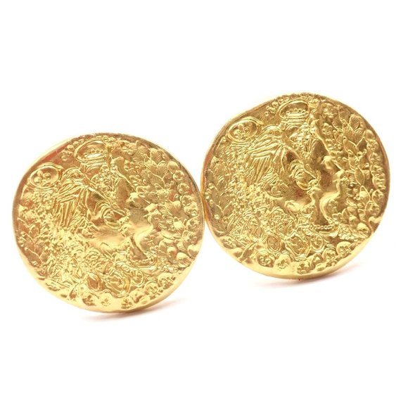 Authentic Salvador Dali D'or for Piaget 18k & 22k Yellow Gold Cufflinks Box 1966 - Picture 1 of 10